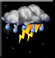 Nearby thunderstorm, Few clouds Nearby thunderstorm, Few clouds